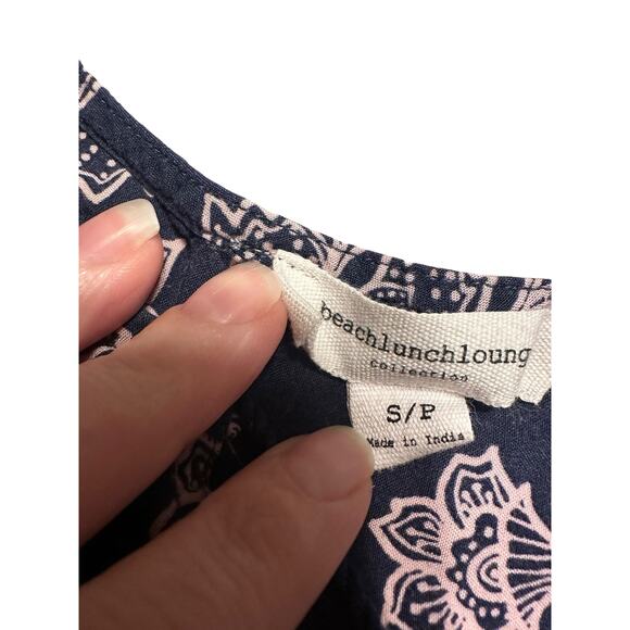 BeachLunchLounge Cover Up Dress Boho Print Blue and Pink Size Small - Picture 3 of 7